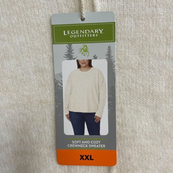 NEW Legendary Outfitters Women's XXL Soft & Cozy Crewneck Sweater Beige - Picture 8 of 10